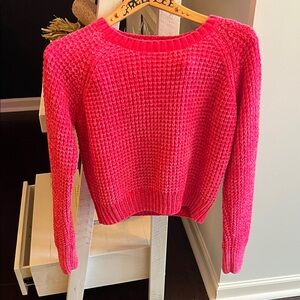 Altar'd State Vibrant Pink Crew Neck Sweater